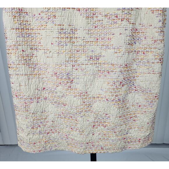 J. Crew Textured Midi Pencil Skirt Embroidered Cream Multi Women's Size 6 - Picture 7 of 11